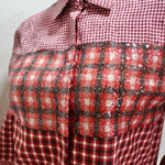Fendi Red Plaid Sequin Button-Up Shirt