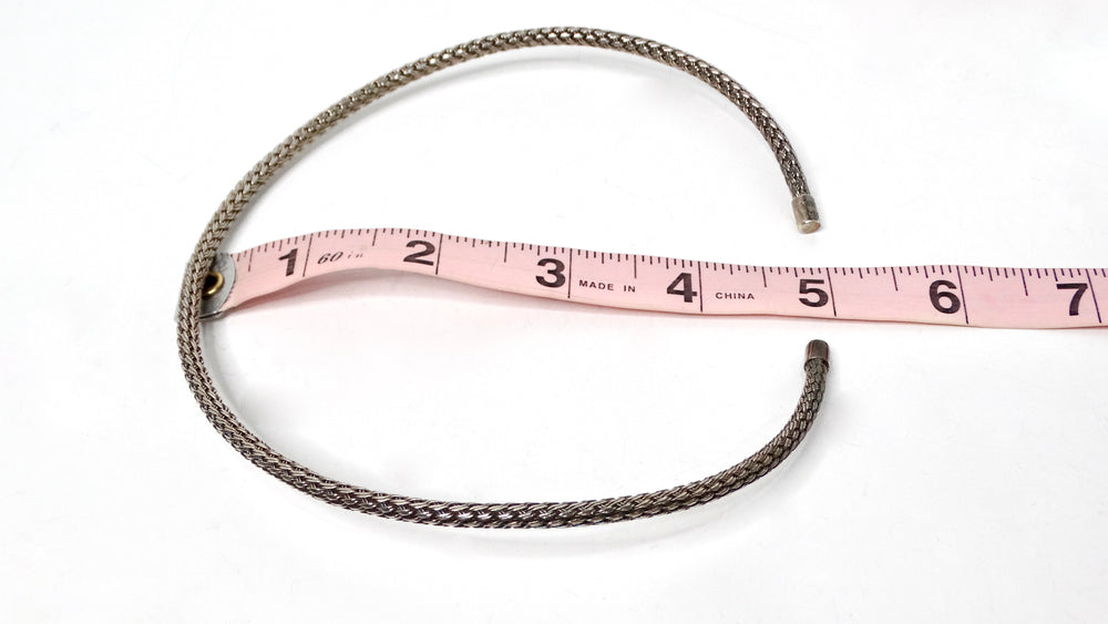 Vintage Sterling Silver Rope Chain Choker Necklace