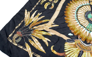 Hermes Carre 90 Brazil Feather Print Silk Scarf