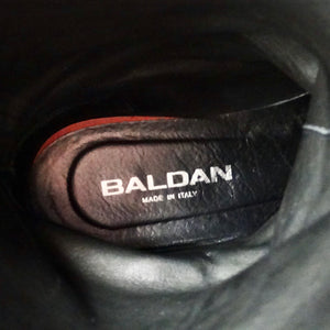 Baldan Black Leather Studded Moto Boots