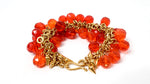 1980s Robert Lee Morris Gold Plated Brass Orange Beaded Bracelet