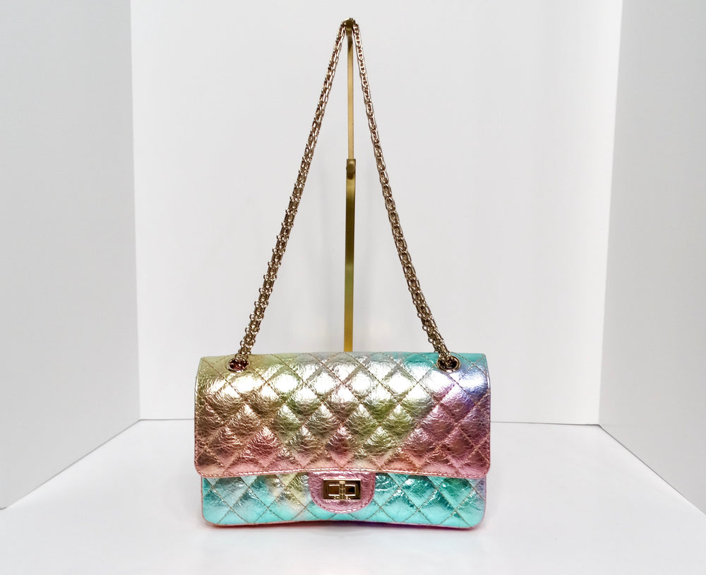 Chanel 2020 Rainbow Metallic Goatskin Small 2.55 Reissue Flap Bag