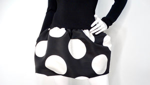 Moschino Black & White Polka Dot Bubble Skirt Long-sleeve dress