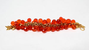 1980s Robert Lee Morris Gold Plated Brass Orange Beaded Bracelet