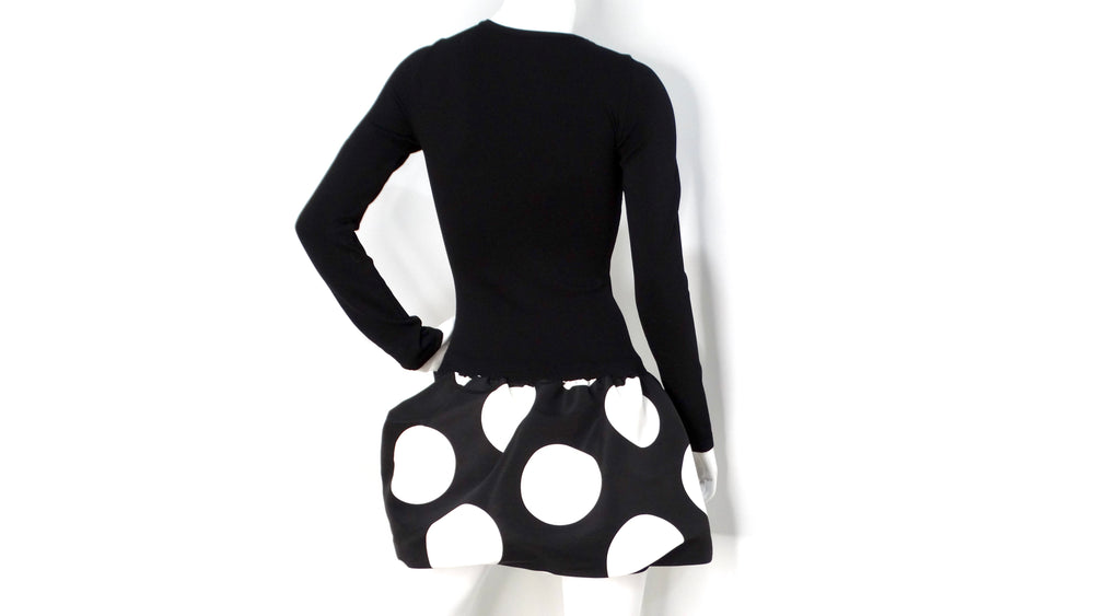 Moschino Black & White Polka Dot Bubble Skirt Long-sleeve dress