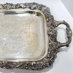 Antique Silver Plate Cocktail Tray