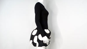 Moschino Black & White Polka Dot Bubble Skirt Long-sleeve dress