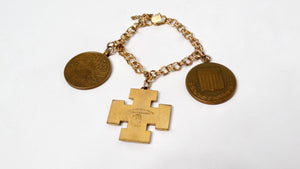 1970s 12k Gold Filled U.S. Military Service Medals Charm Bracelet - 1 of 20