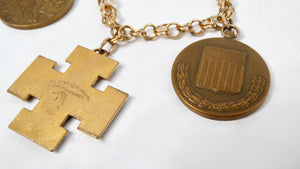 1970s 12k Gold Filled U.S. Military Service Medals Charm Bracelet - 1 of 20