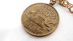 1970s 12k Gold Filled U.S. Military Service Medals Charm Bracelet - 1 of 20