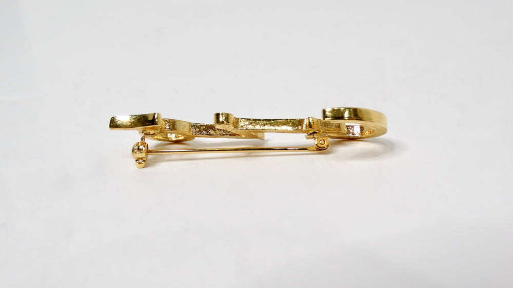1980s Giorgio Armani "Gio" Gold Plated Brooch