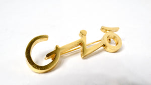 1980s Giorgio Armani "Gio" Gold Plated Brooch