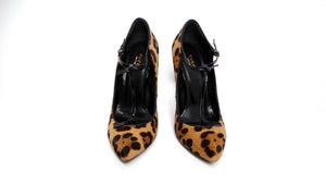 Gucci Leopard Print Calf Hair Beverly Pumps