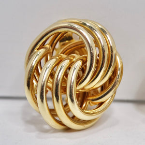 1970s Tiffany Inspired 14K Gold Clip On Earrings