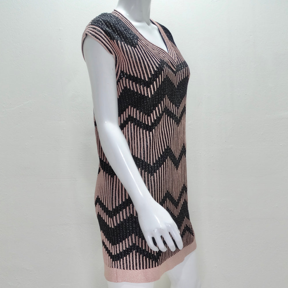 Missoni Pink Black Sleeveless Knit Mini Dress – Vintage by Misty
