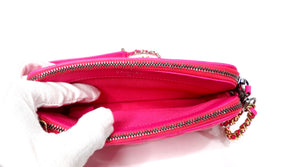 Chanel 2019 Hot Pink Gabrielle Double Zip Clutch With Chain