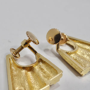 14K Gold Mid Century Clip On Earrings