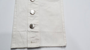 Dolce & Gabbana White Straight Leg Jeans With Button & Lace-Up Details