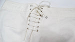 Dolce & Gabbana White Straight Leg Jeans With Button & Lace-Up Details