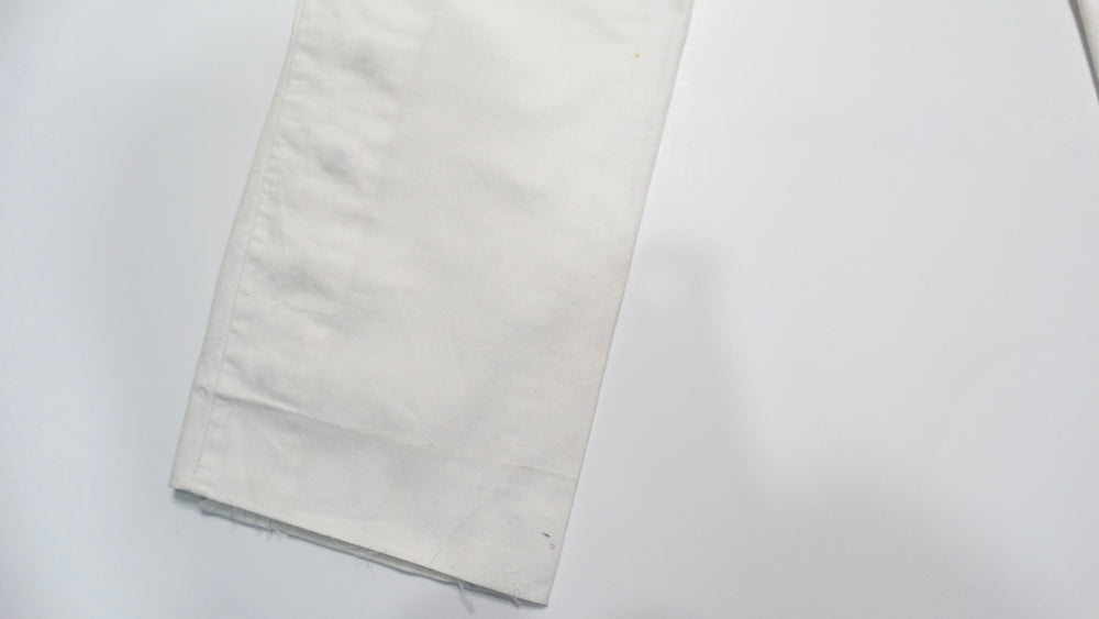 Dolce & Gabbana White Straight Leg Jeans With Button & Lace-Up Details