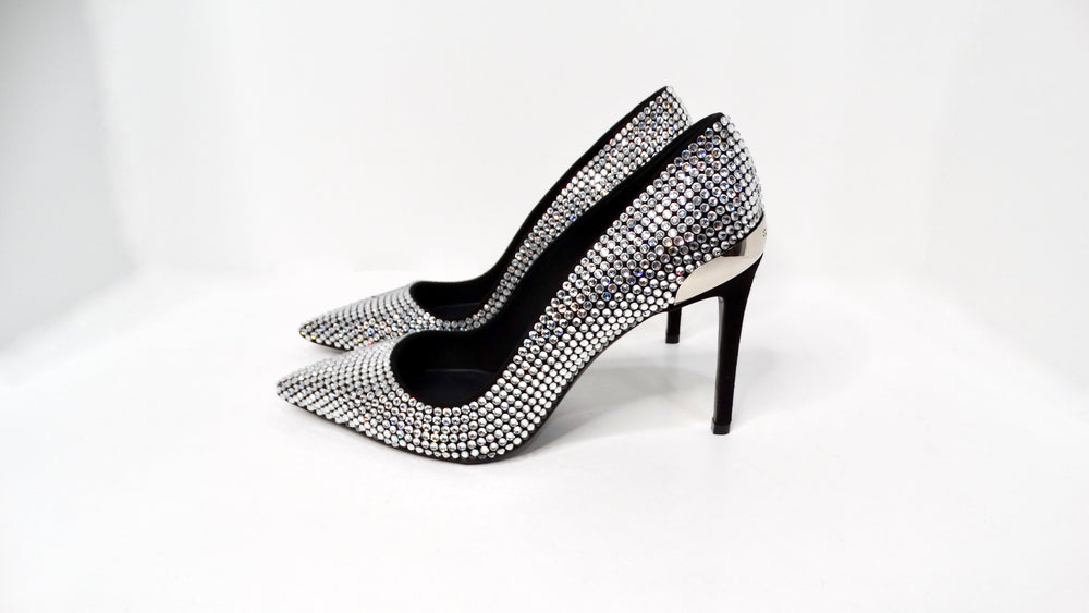 Balmain Orys Suede & Rhinestone Embellished Pumps