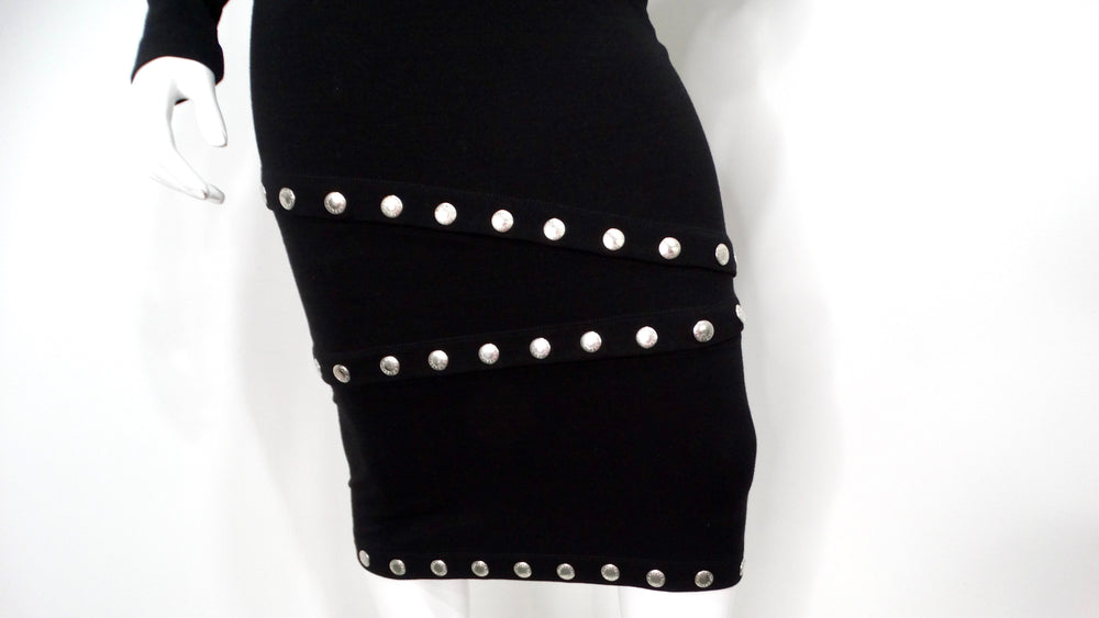 2003 Dolce & Gabbana F/W Runway Black Knit Snap-Up Convertible Dress
