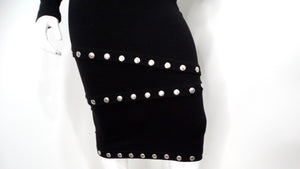 2003 Dolce & Gabbana F/W Runway Black Knit Snap-Up Convertible Dress