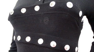 2003 Dolce & Gabbana F/W Runway Black Knit Snap-Up Convertible Dress