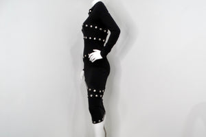 2003 Dolce & Gabbana F/W Runway Black Knit Snap-Up Convertible Dress
