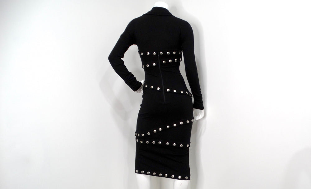 2003 Dolce & Gabbana F/W Runway Black Knit Snap-Up Convertible Dress