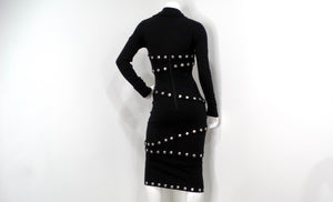 2003 Dolce & Gabbana F/W Runway Black Knit Snap-Up Convertible Dress