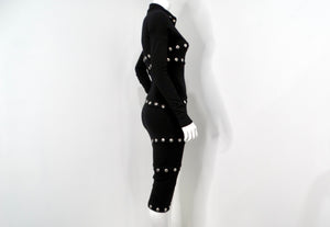 2003 Dolce & Gabbana F/W Runway Black Knit Snap-Up Convertible Dress