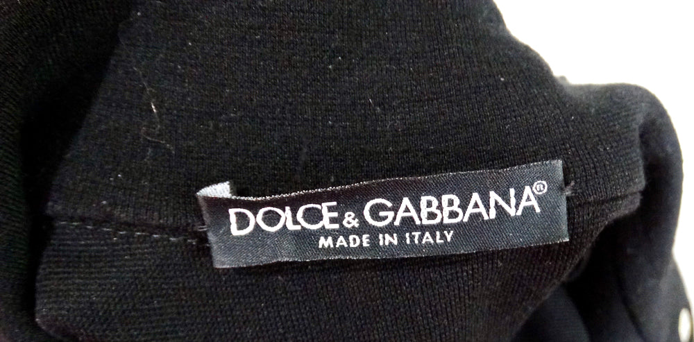 2003 Dolce & Gabbana F/W Runway Black Knit Snap-Up Convertible Dress
