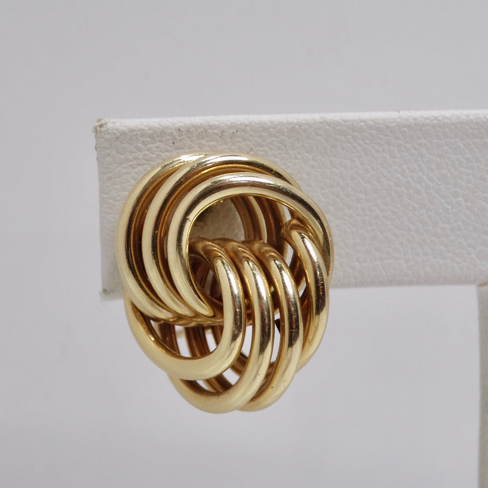 1970s Tiffany Inspired 14K Gold Clip On Earrings