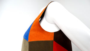 Victoria Beckham Suede Multicolor Patchwork Sleeveless Dress