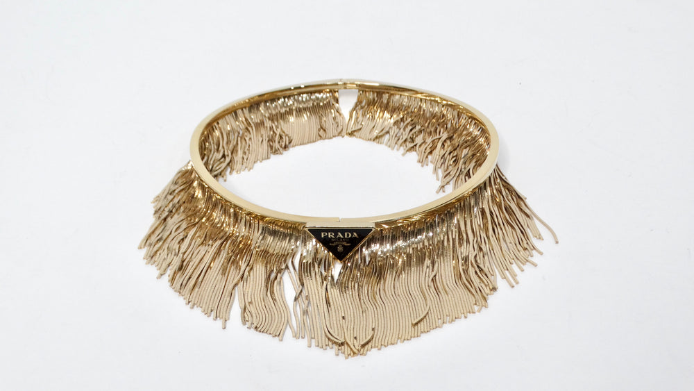 Prada 14k Gold Plated Fringe Choker