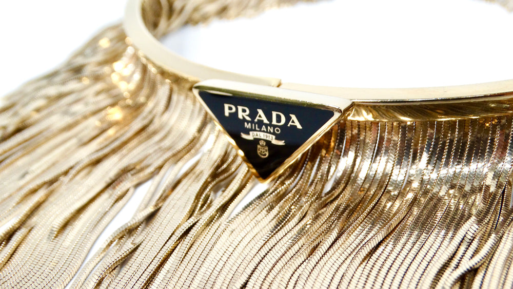 Prada 14k Gold Plated Fringe Choker