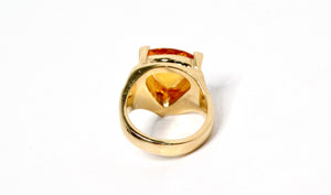 Trillion Citrine Solitaire Gemstone 14k Gold Ring