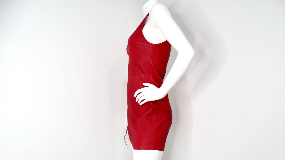 RTA Lipstick Fifi Lace-Up Leather Dress Vintage by Misty RTA Lipstick Fifi Lace-Up Leather Dress Vintage by Misty
