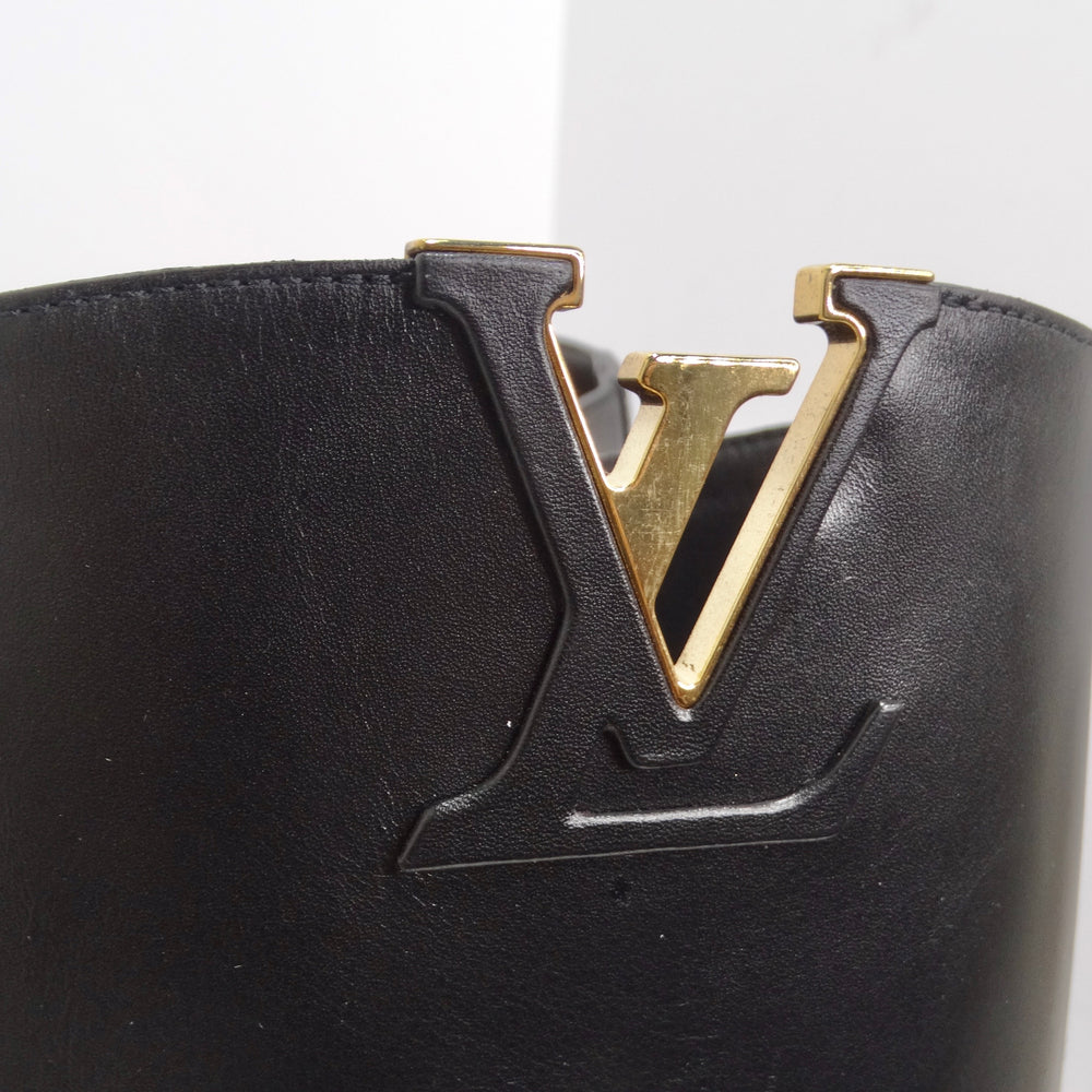 Pre-owned Louis Vuitton Héritage Leather Riding Boots In Black