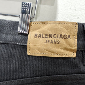 Balenciaga FW 2022 Wax Coated Black Baggy Jeans