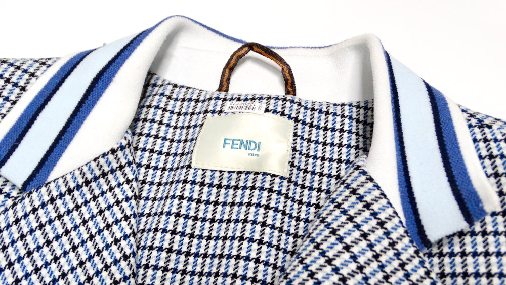 Fendi Kids Houndstooth Blue & Black Blazer