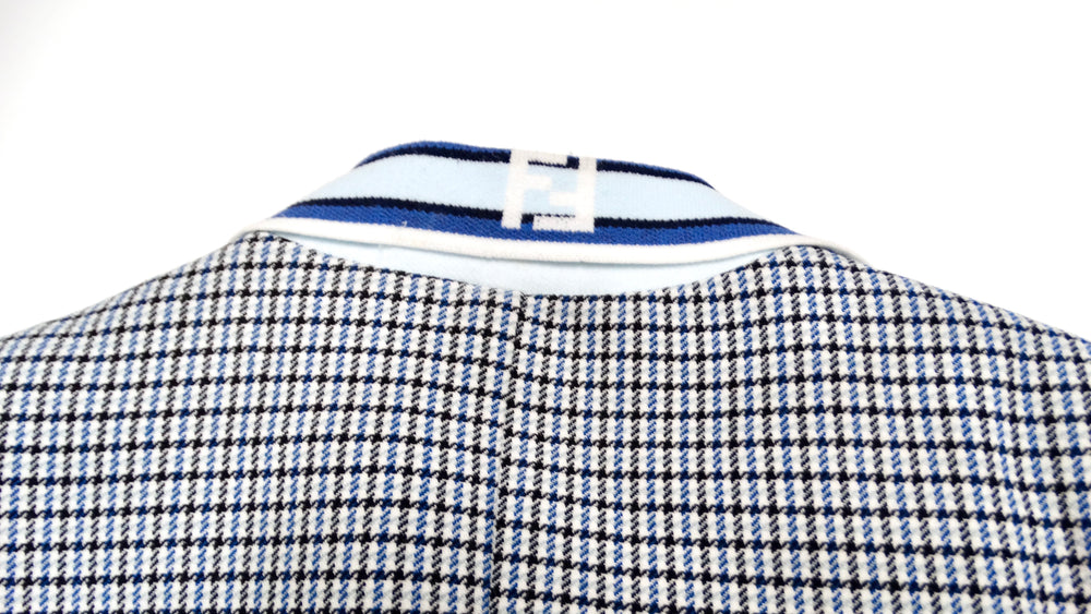 Fendi Kids Houndstooth Blue & Black Blazer