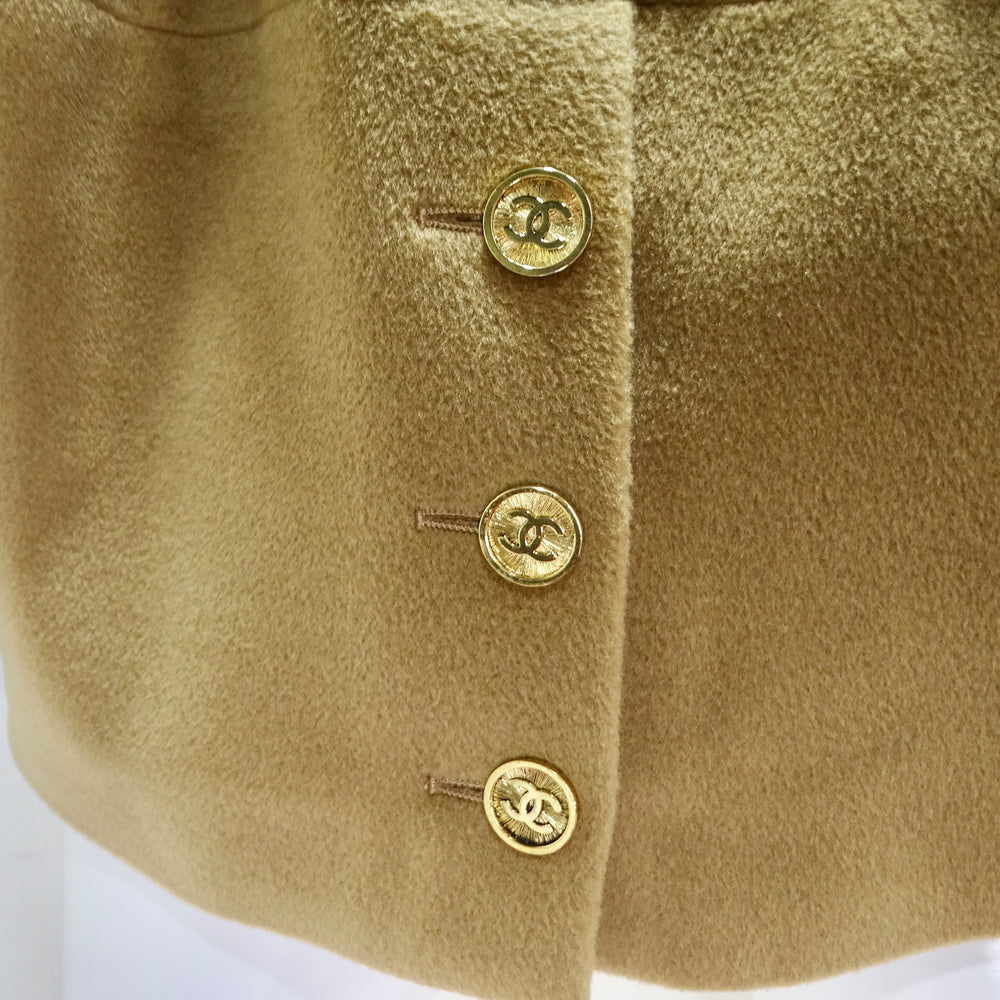 Chanel 1980s Brown Gold Tone Jumbo Button Blazer