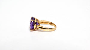 Amethyst 14k Yellow Gold Solitaire Ring