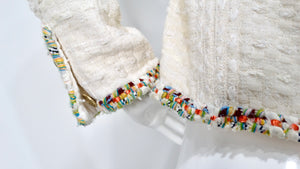 2017 Chanel Paris-Cuba Tweed Ivory Jacket With Multicolor Trim