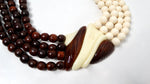 Yves Saint Laurent Vintage Resin & Wood Beaded Muti-Strand Necklace