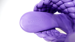 Bottega Veneta Purple Nappa Twisted Padded Intrecciato Curve Slide Sandals