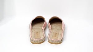 Chanel Pink Denim Interlocking CC Logo Espadrille Mules