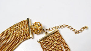 Gold-Tone Multi-Strand Layered Rope Chain Necklace